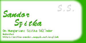 sandor szitka business card